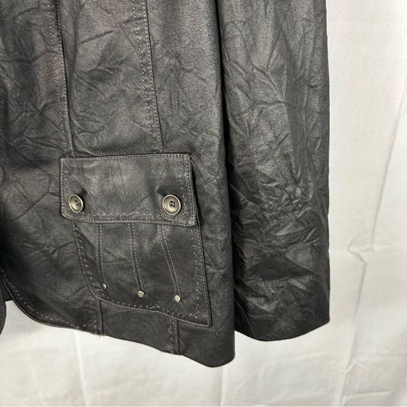 Conrad C Woman Women’s Jacket Stitching Soft Lightweight Black Faux Leather 20 - Picture 9 of 13